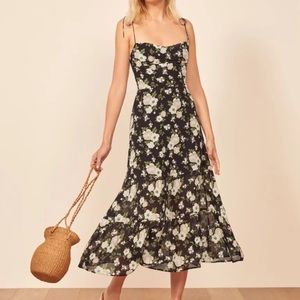 REFORMATION EMMIE DRESS BLACK/WHITE SIZE 6
